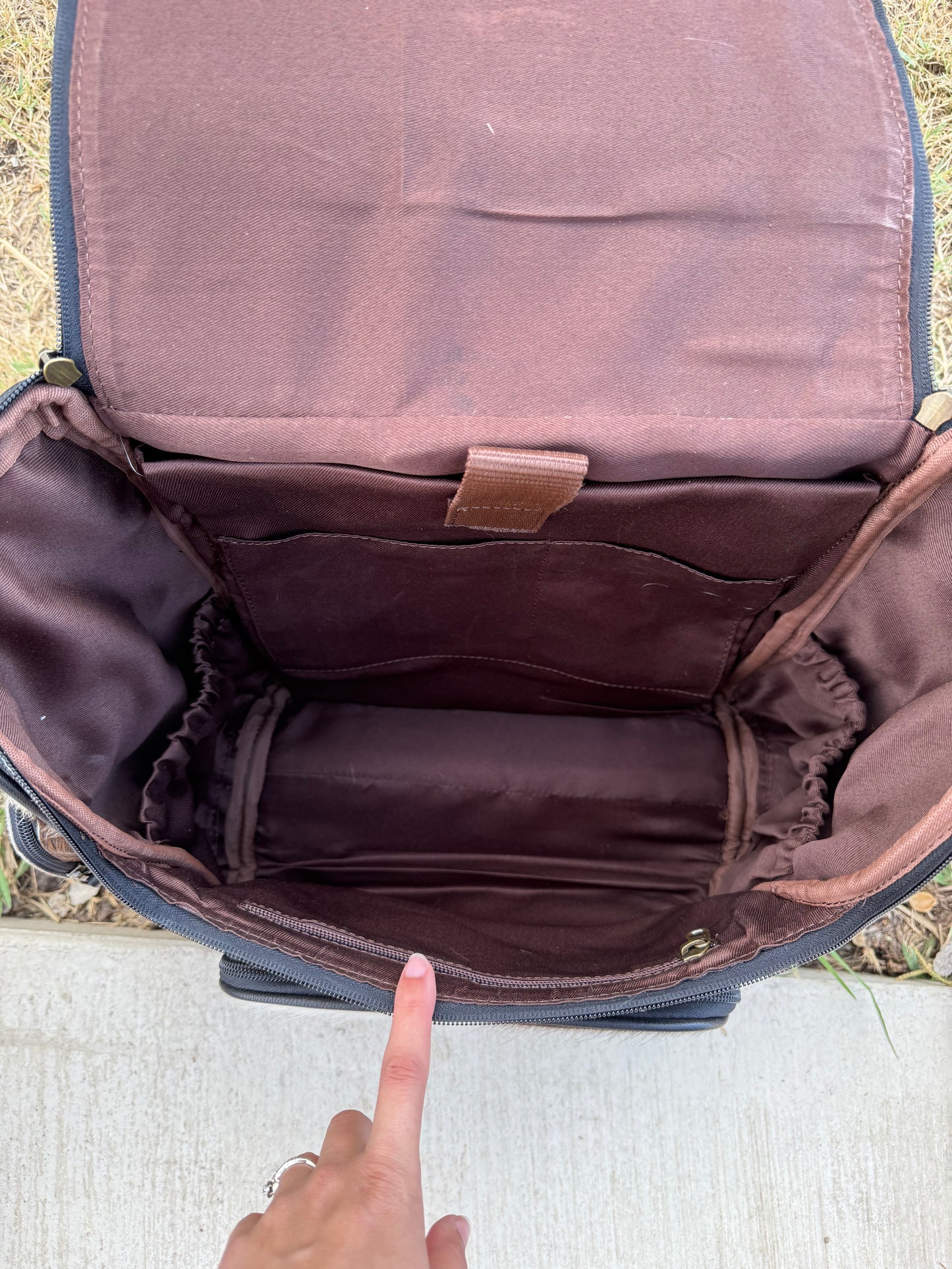 Checkered Mama Cowhide Backpack
