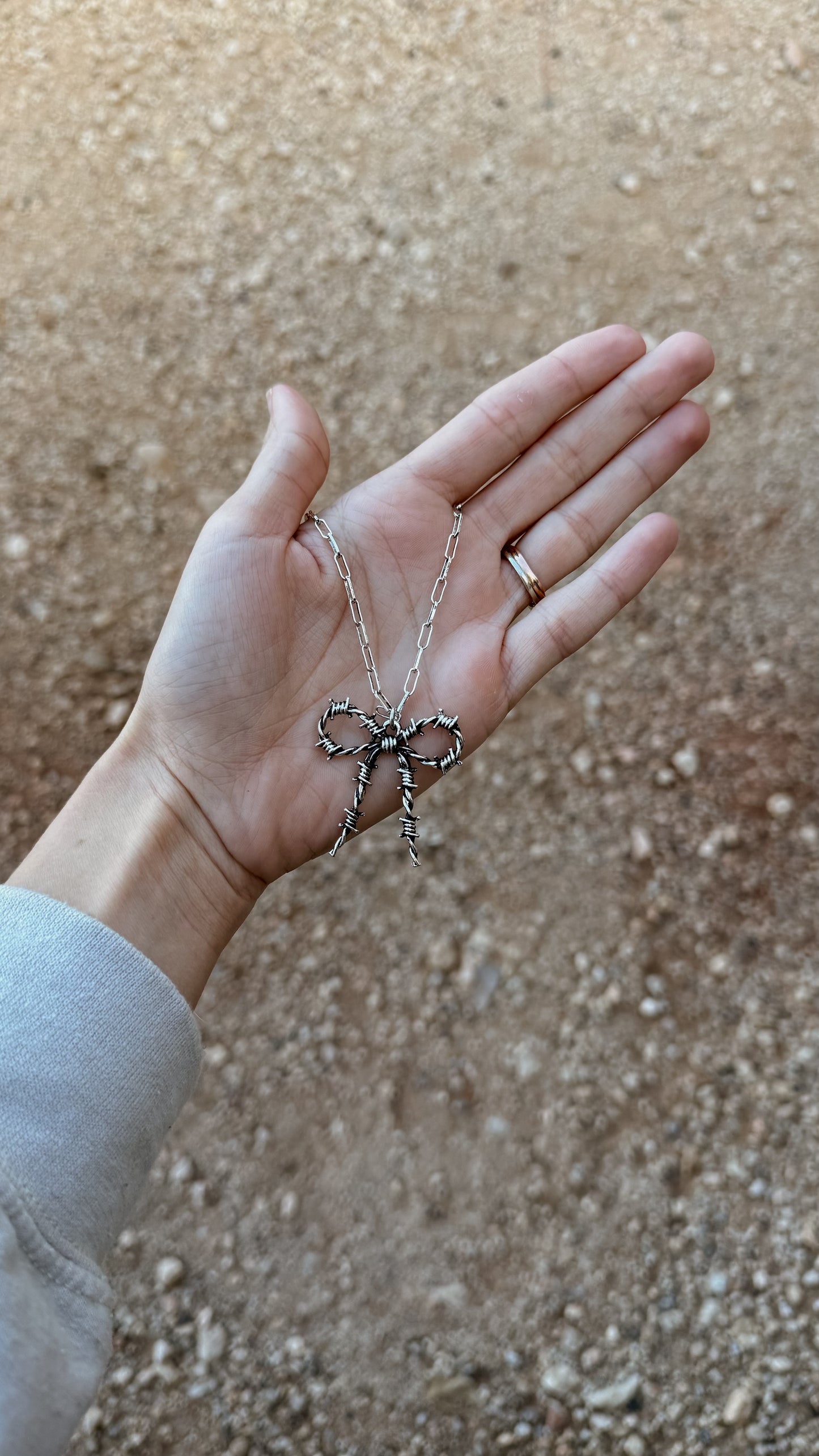 Barbwire Bow Necklace