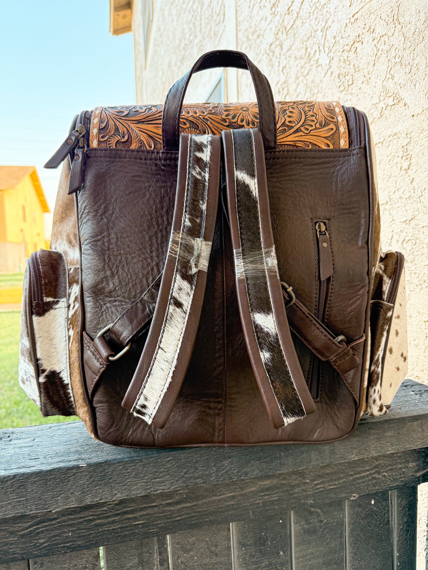 Concho x Tooled x Cowhide Backpack