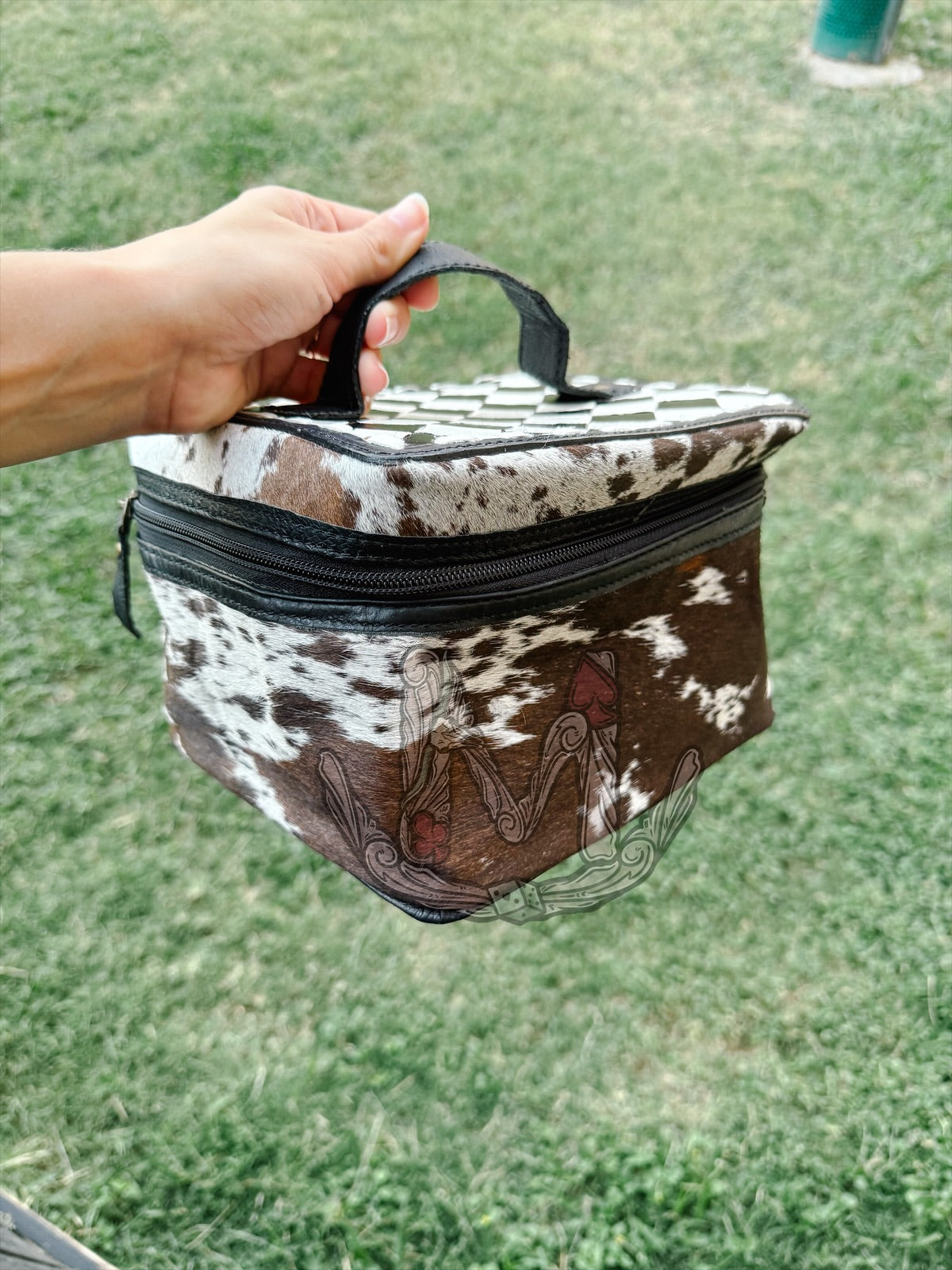 Cowhide Makeup Bag