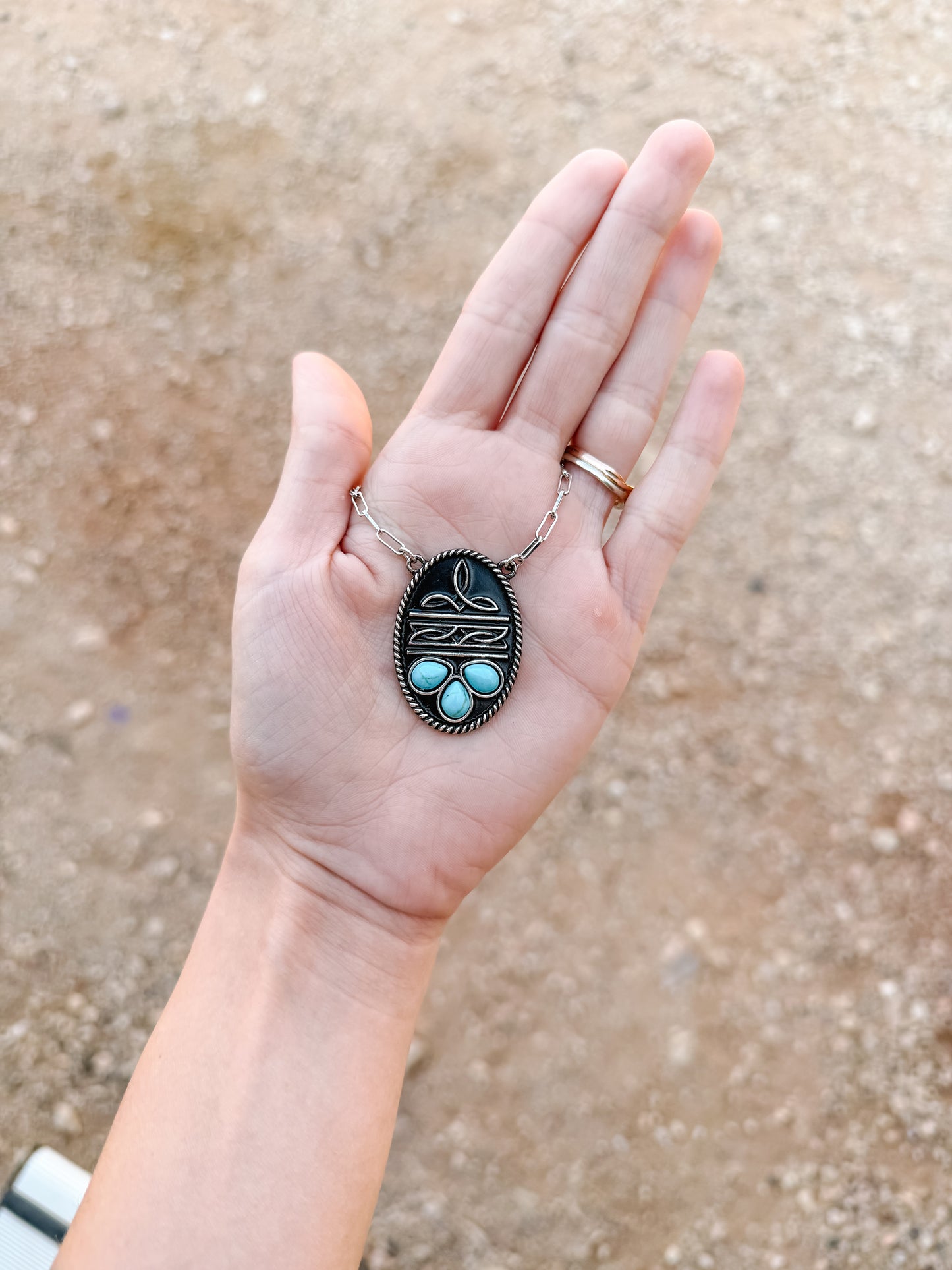 Oval Bootstitch Necklace