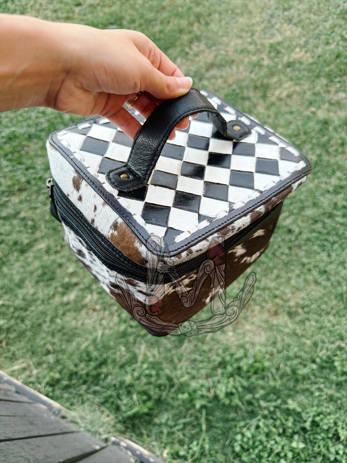 Cowhide Makeup Bag