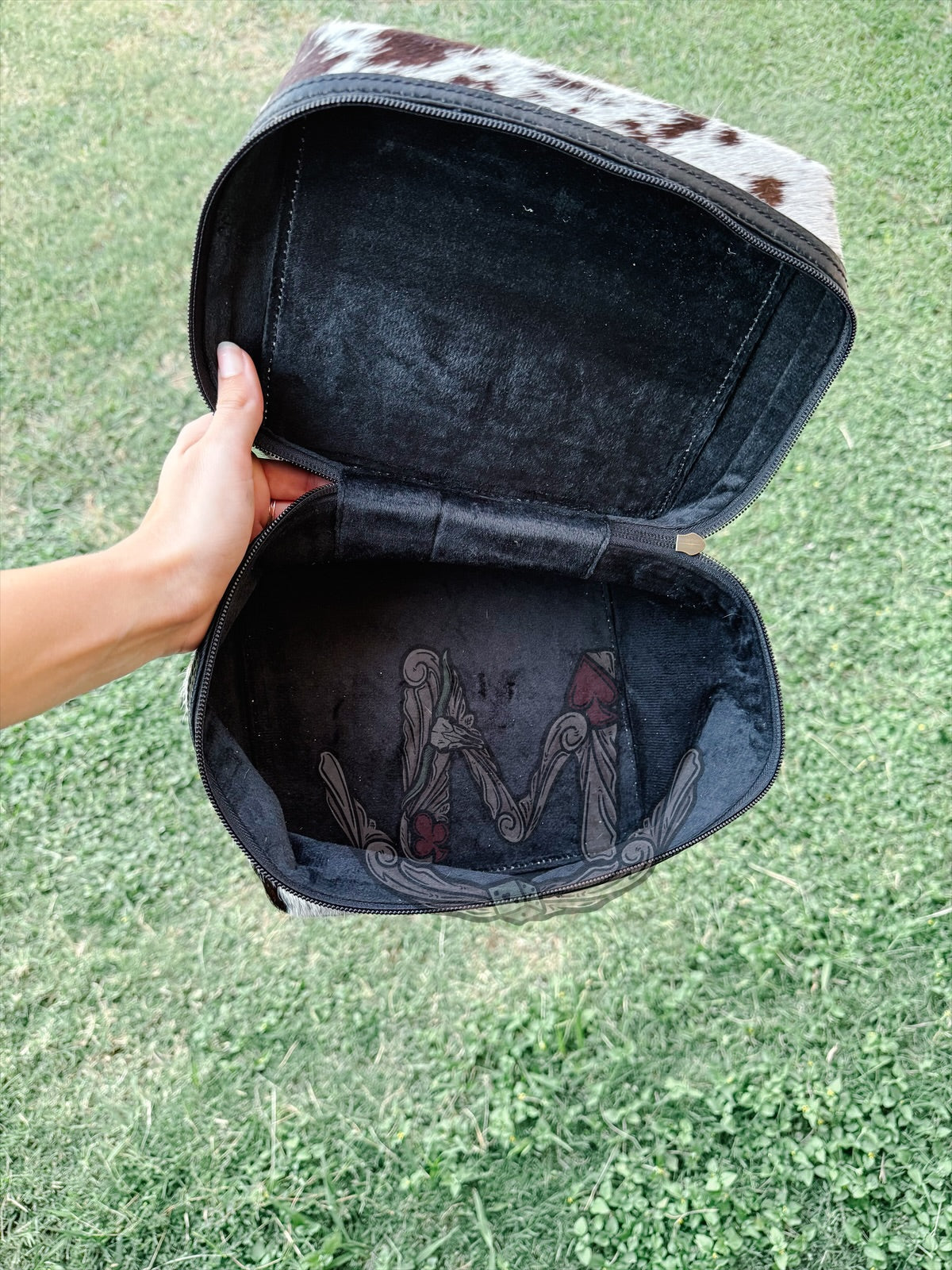 Cowhide Makeup Bag