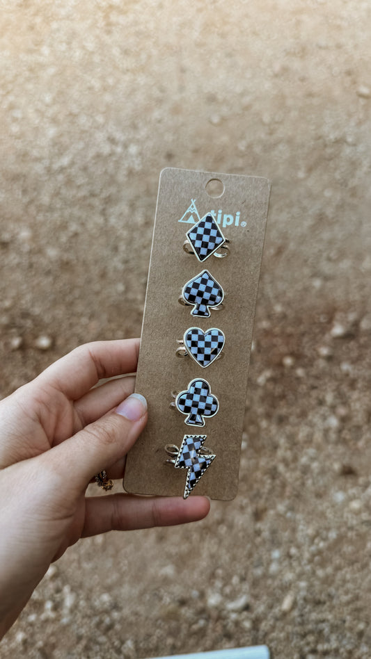 Checkered Ring Set
