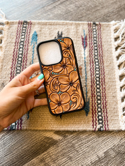 Handmade Tooled Leather iPhone Cases 14 Series