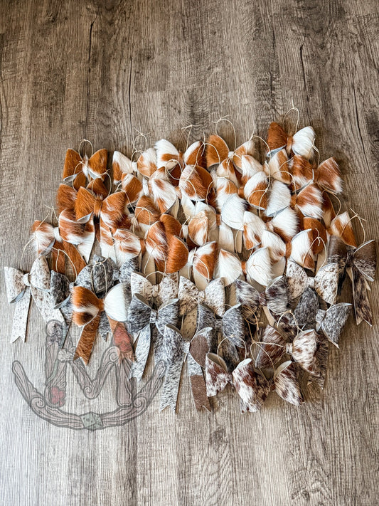 Cowhide Bow Ornaments
