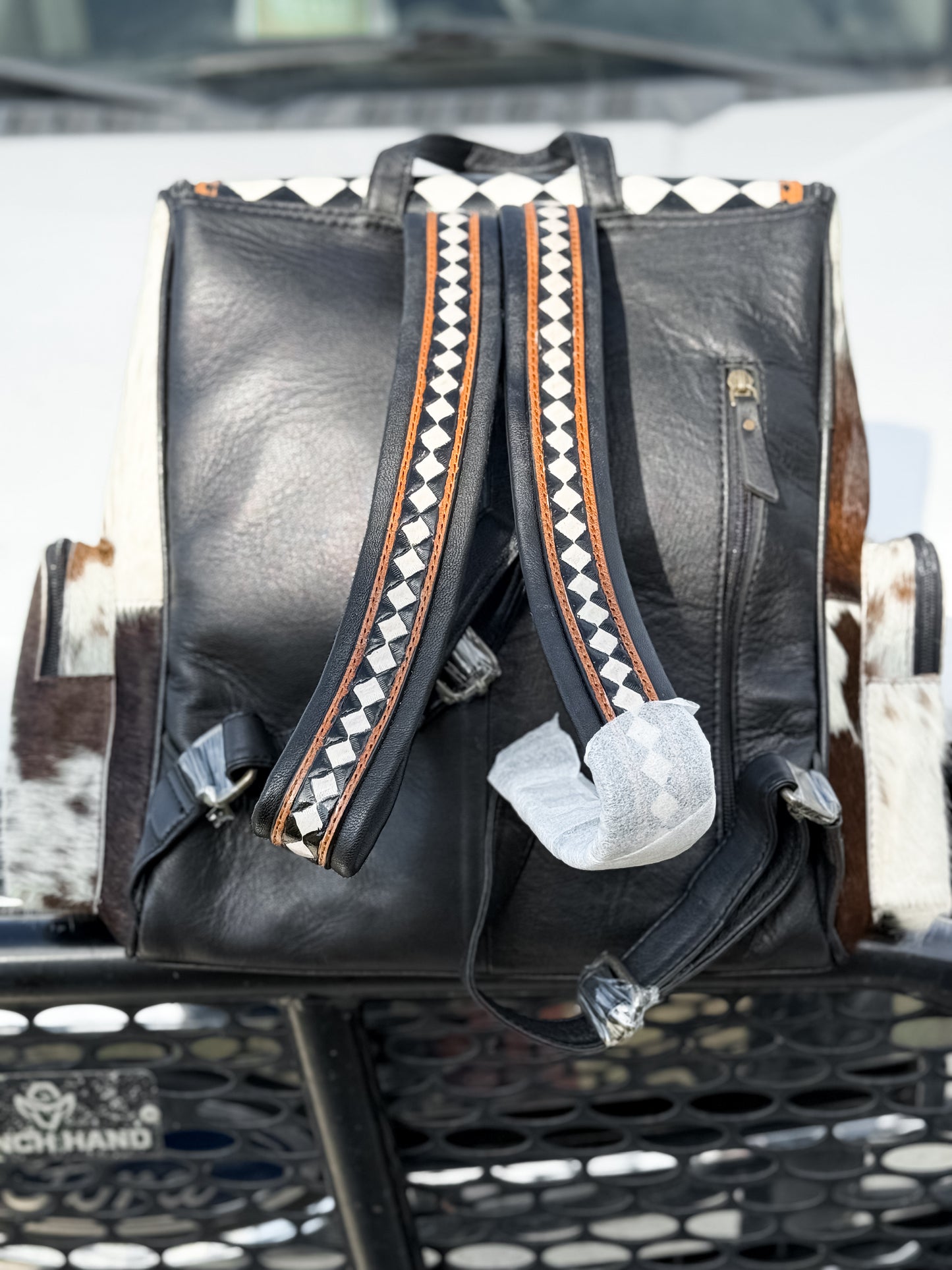 Checkered Mama Cowhide Backpack
