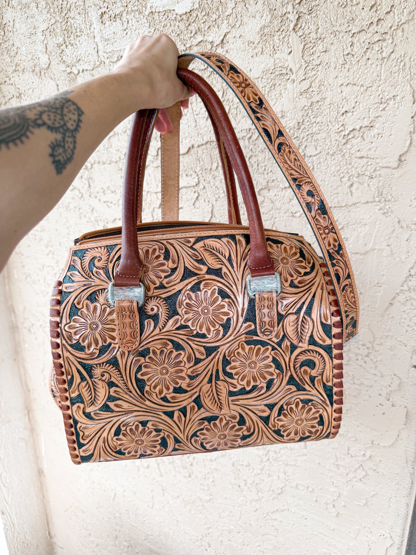 Tooled Speedy Bag in Black