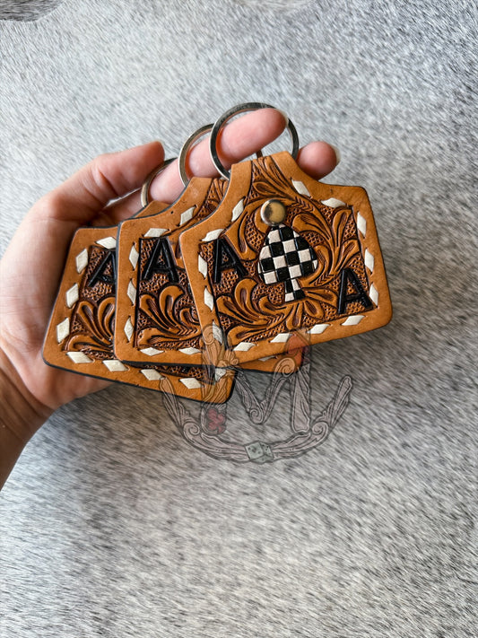 Ace of Checkered Spades Keychain