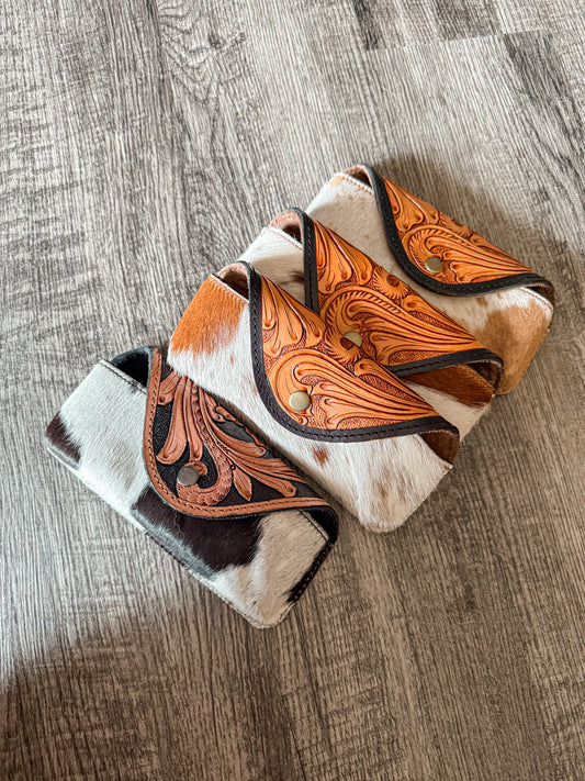Cowhide x Tooled Sunglasses Case