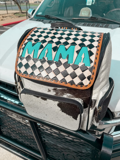 Checkered Mama Cowhide Backpack