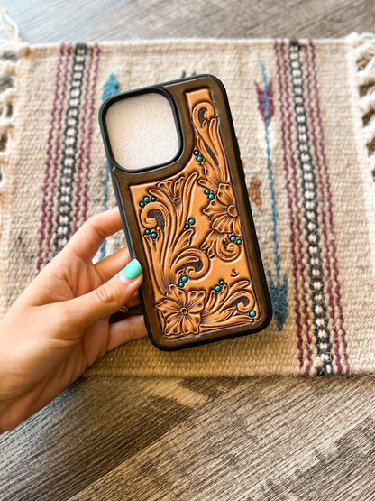 Handmade Tooled Leather iPhone Cases 14 Series