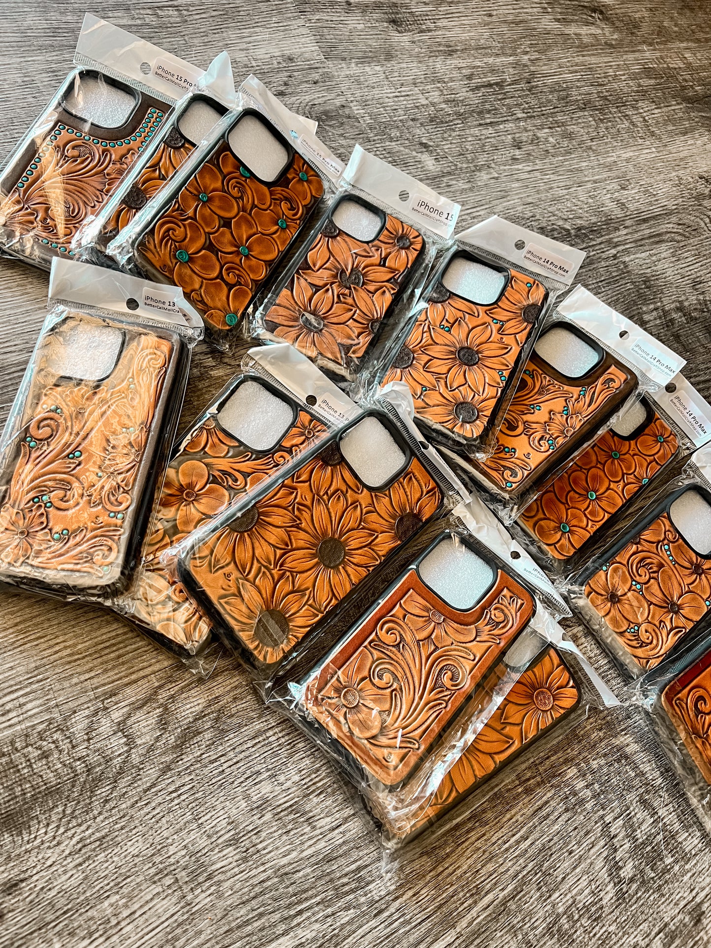 Handmade Tooled Leather iPhone Cases 14 Series