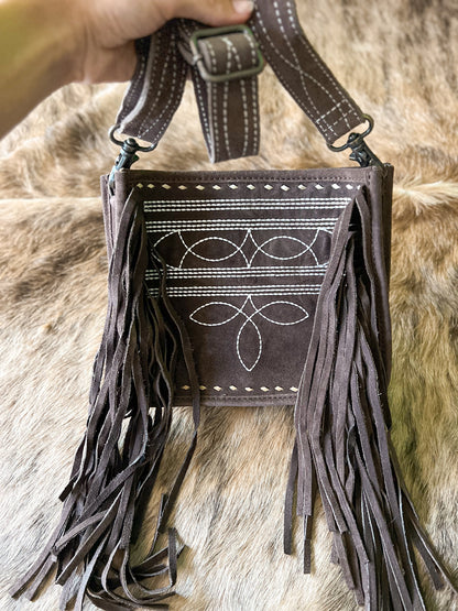 Boot Stitch Fringe Crossbody