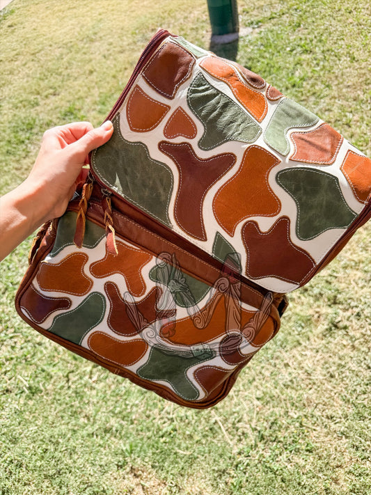 Camo Leather Backpack