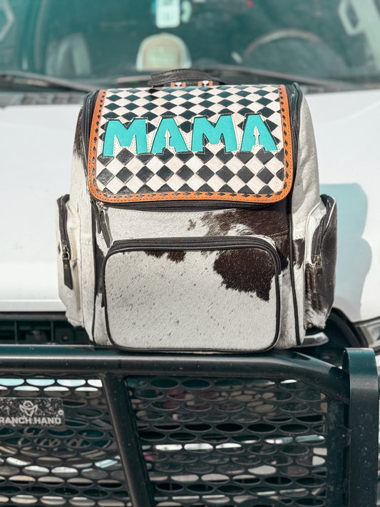 Checkered Mama Cowhide Backpack