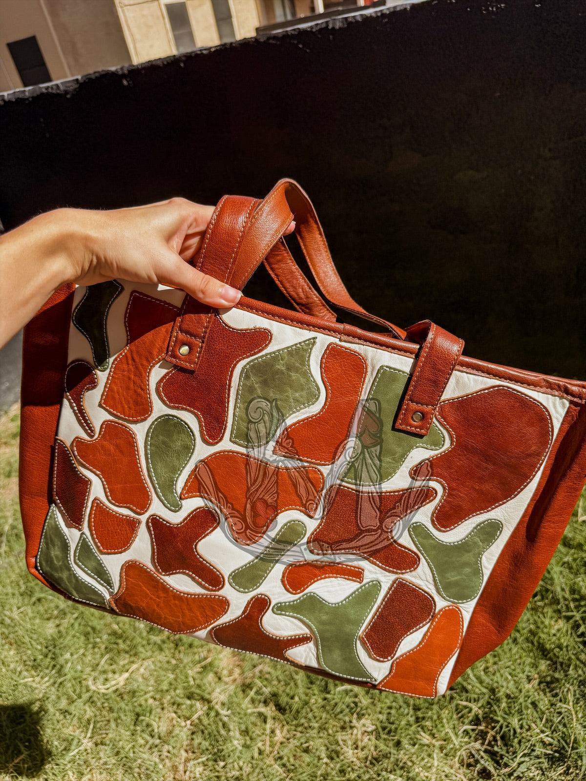Camo Leather Tote