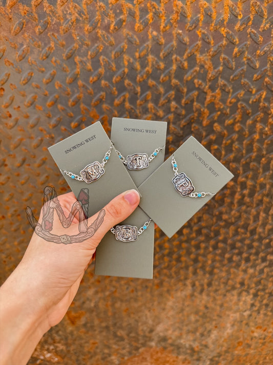 Sterling Buckle Initial Bracelets