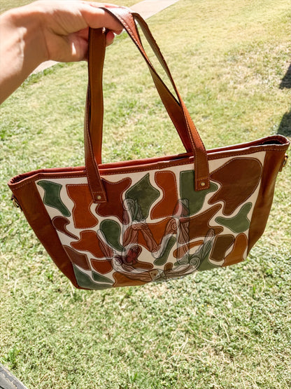 Camo Leather Tote