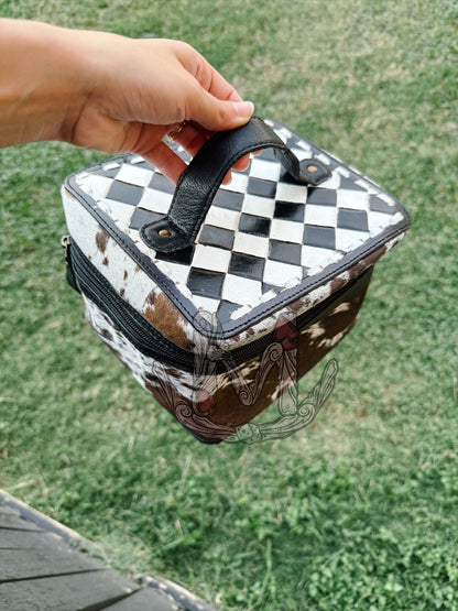 Cowhide Makeup Bag