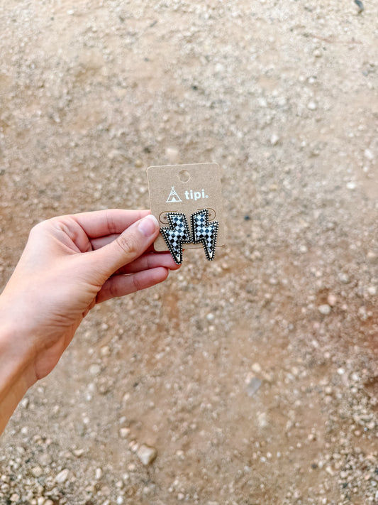Checkered Bolt Earrings