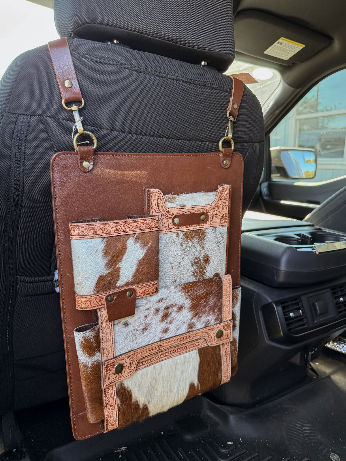 Cowhide x Tooled Car Organizer